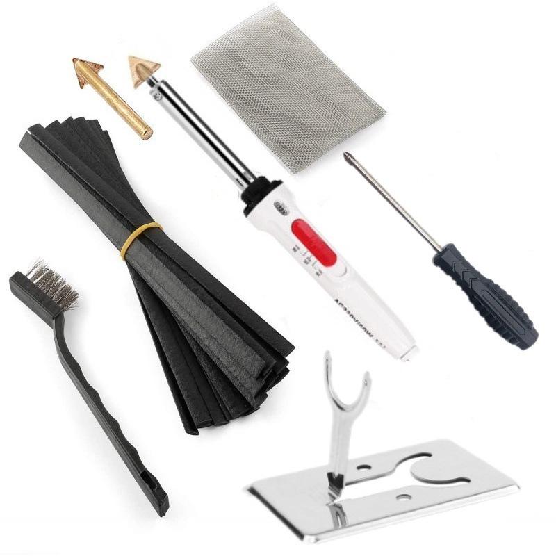 Plastic Welder & Smoothing Tool Kit for Car Bumper Repair with Welding Nails and Crack Repair Spatula.