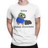 Klappa katt Husdjur Katt Meme T-shirt Män P-pepe Grodan Grym 100% Bomull T-shirts O-hals Kortärmade T-shirts Sommarkläder