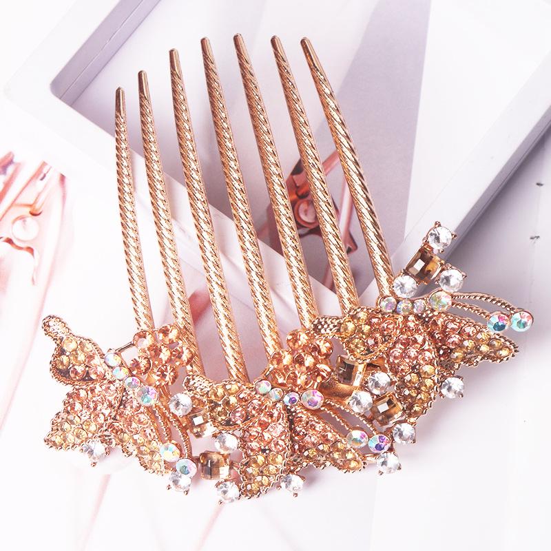 Μεταλλική Χτένα Μαλλιών με Επτά Δόντια και Στρας και Φουρκέτα - Κορεατικό Στυλ