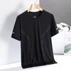 Ice silk short-sleeved t-shirt men's summer thin quick-drying mesh sports fitness half-sleeved top casual elastic T summer wear