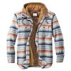Men's Clothing European and American Autumn and Winter Thickened Cotton-padded Plaid Long-sleeved Loose Hooded Jacket