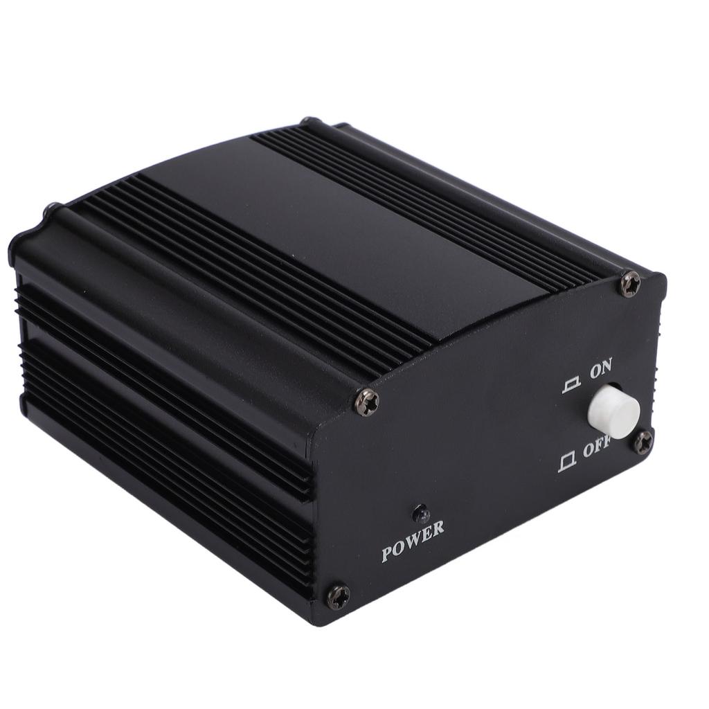 48V Phantom Power Supply with Adapter Aluminum Alloy Condenser Microphone Phantom Power Supply Box for Music Recording