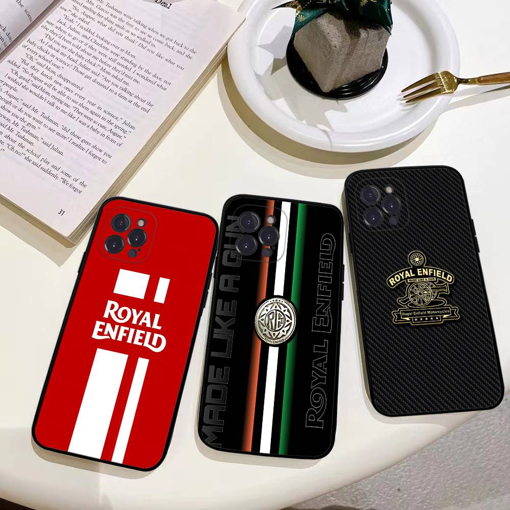 Coque de téléphone Logo R-ROYALS E-ENFIELDS Pour IPhone 17 16 15 14 13 12 Mini 11 Pro Plus Housse Souple en Silicone