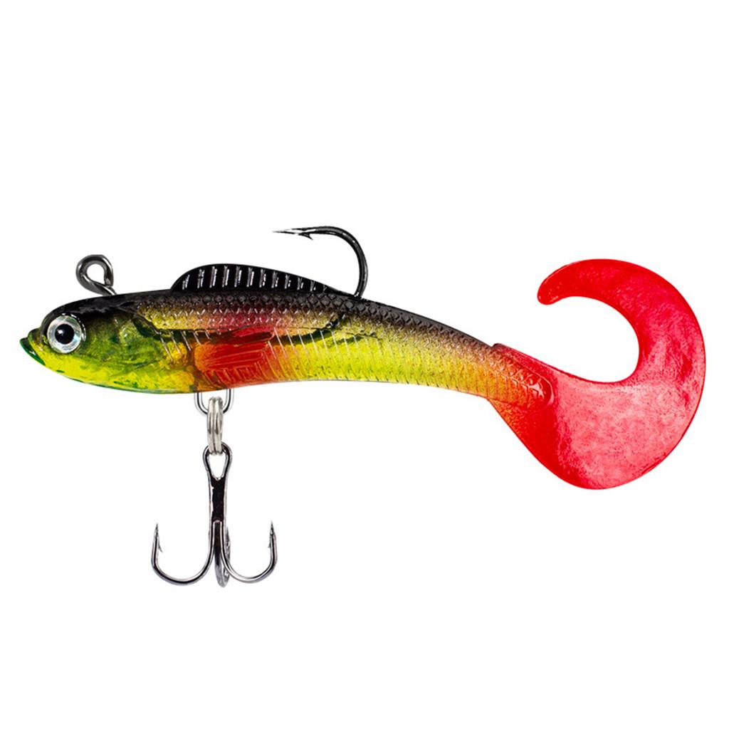 Artificial Plastic Bait Swimbait Fishing Hook Tackle Soft Swimbait Curl Tail Fish Baits Fishing Jig Lures Easy to Use