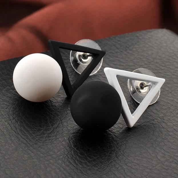 Korean Jewelry Simple Triangle Pentagon Asymmetric Earrings for Women Ear Boucle