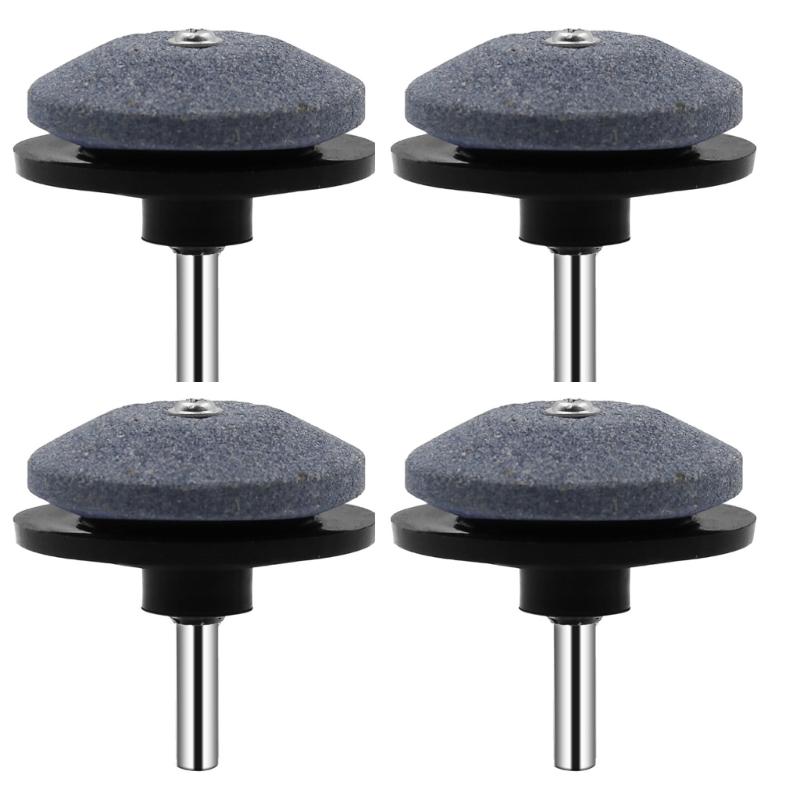 4Pcs Lawnmower Sharpener for Power Hand Drill Wear Resistant Lawnmower Sharpener Tool Corundum Lawmower Accessories