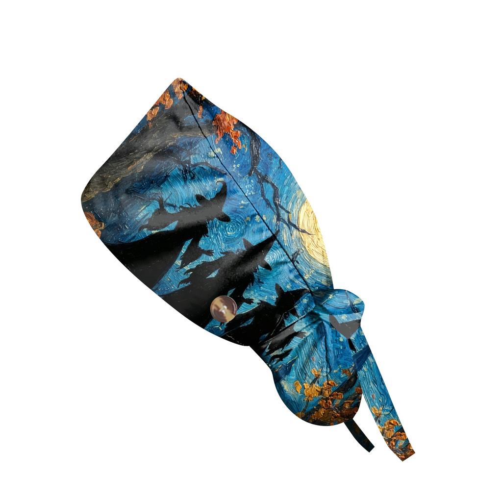 Women's Halloween Printed Ponytail for Work Shower Hair Wrap