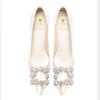 Fashion New Style Woman Shoes Luxury Pumps Pointed Toe Party High Heels White Wedding Shoes Rhinestone Women's Bridal Shoes Women