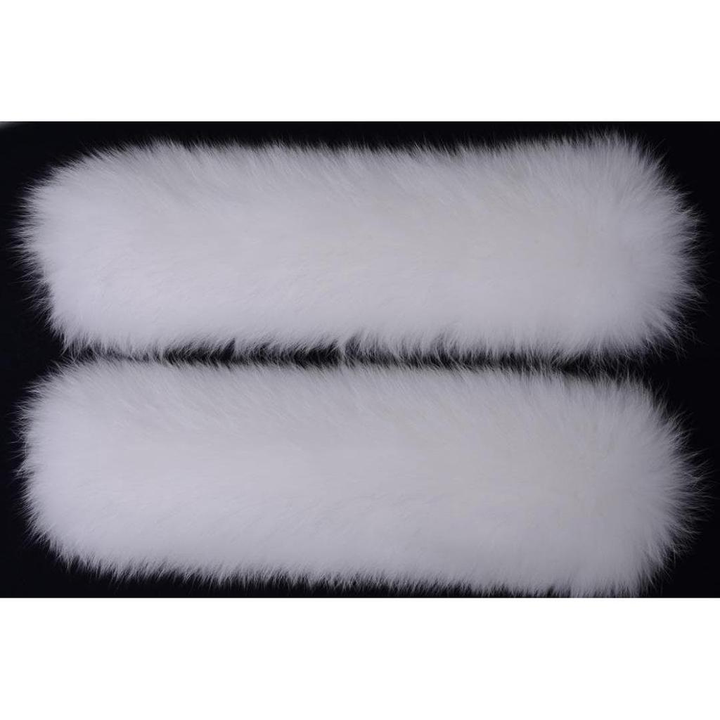 Used Set of 2, New Limited Edition Fox Fur Cuffs Arm Warmers, White, Fur