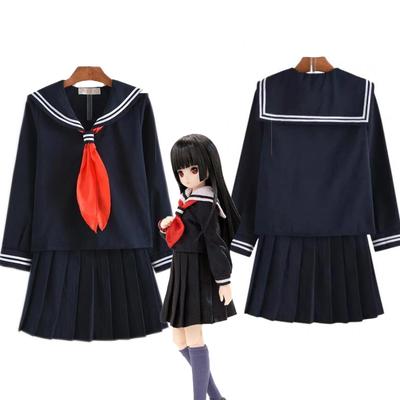 Anime Hell My Hero Academia Sailor Uniforms Cosplay Costume Top + Skirt School JK Uniform Girl Dress Black Costumes Suit Halloween Carnival