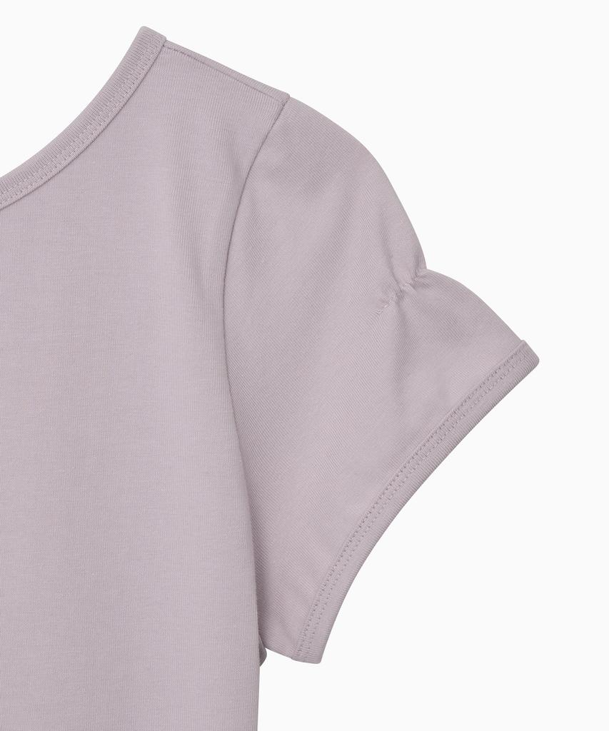 Ohesio Back Button Shirring T-Shirt, Lavender