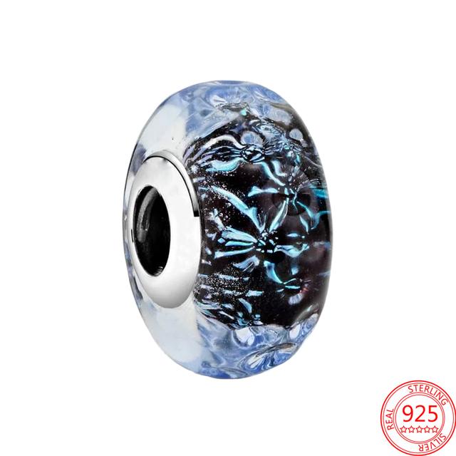 Murano Glass Sea Turtle Dangle Copper Plated Charm Bead Pendant Fit Bracelet Copper Original Charms For Jewelry Making