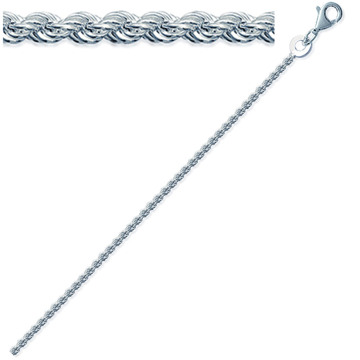 

Les Trésors De Lily [C7430] - Серебряная серебряная цепочка Веревка - 50 см 2 мм