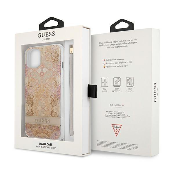Guess Guhcp13Shflsd Iphone 13 Mini 5,4Złoty/Gold Hardcase Flower Strap