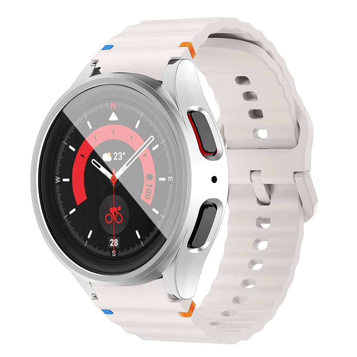 

Soft Silicone Strap+PC Case for Samsung Galaxy Watch 7 6 5 4 40 44mm PC Screen Protector Cover Sport Band for Samsung Watch 7 FOR 44MM