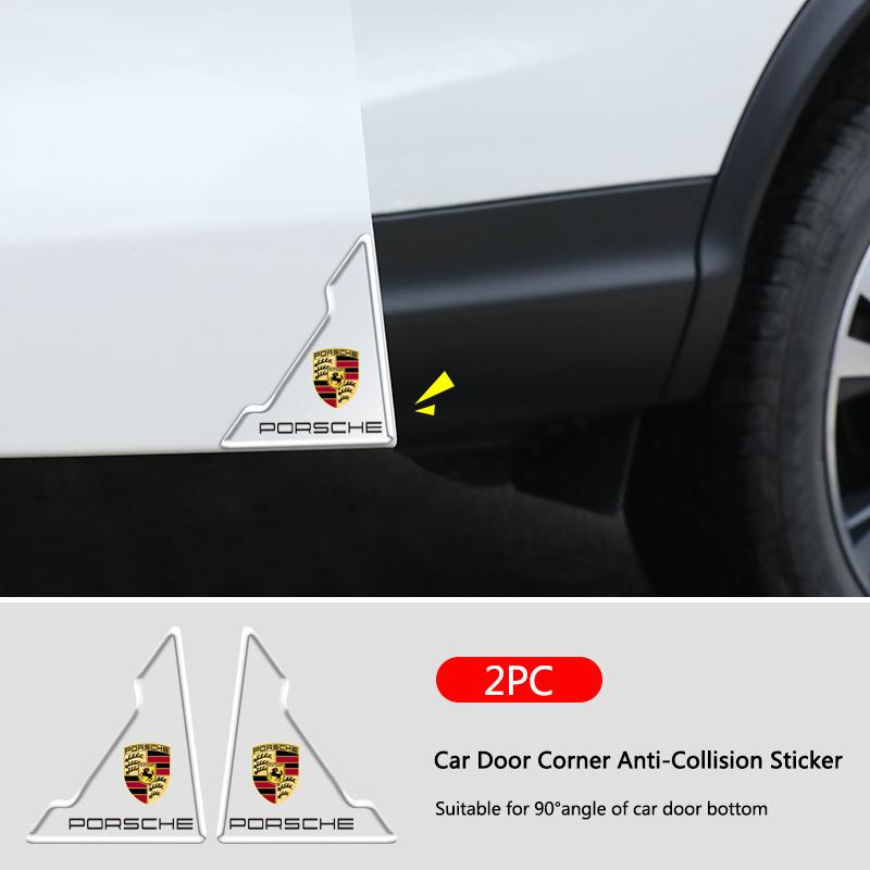 

2pcs Silicone for Porsche Boxster Cayman Cayenne 911 Macan Panamera Car Door Corner Protector Anti-Collision Scratch Cover