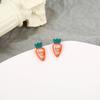 Cute Cartoon Carrot Stud Earrings Temperament Simple Small Exquisite Earrings Girl Heart Earrings