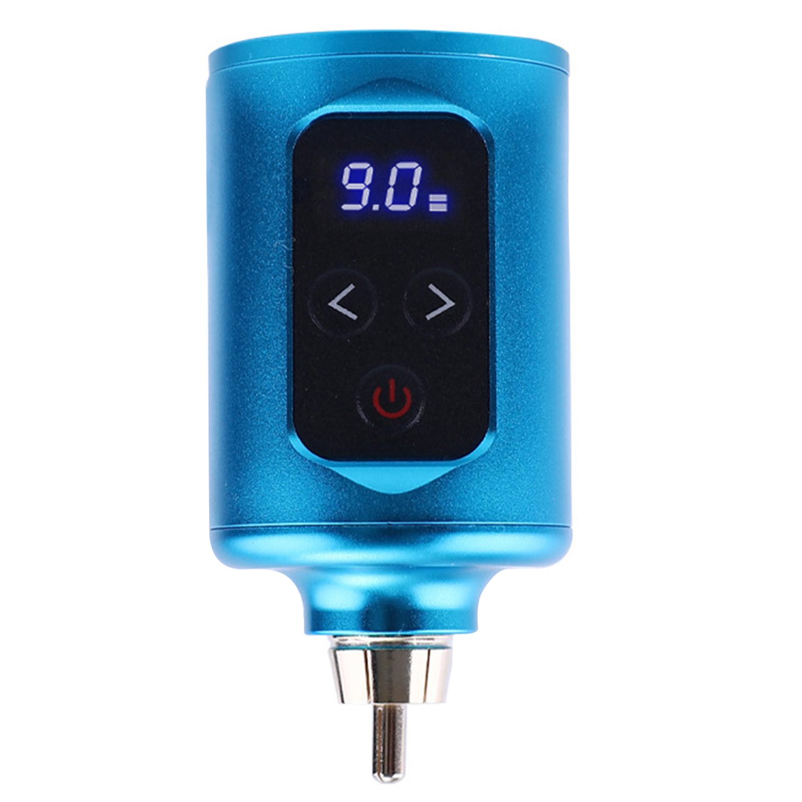 

Бездротове джерело живлення для татуювання Інтерфейси RCA РК-дисплей Акумулятор для ручки для татуювання 5-12 В Регульована батарея для ручки татуювання 1400 мАг синій