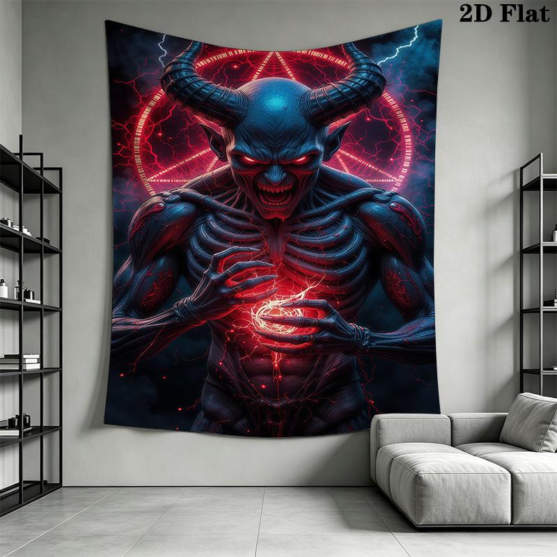 Dark Reaper Tapestry Gothic Grim Reaper Wall Hanging Tapestry Wallmounted Fashion Print Work Of Art Background Wall Hanging Cloth