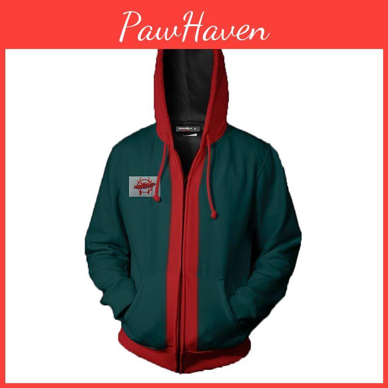 Men Miles Morales Spiderman Into The Spiderverse Hooded Sweatshirt With Long Sleeves And Highquality Spandex Material