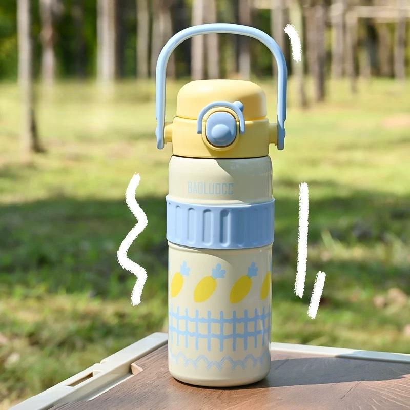 

Детская термокружка для школьников, специальная кружка для воды, соломенная кружка, милая девочка 600ml