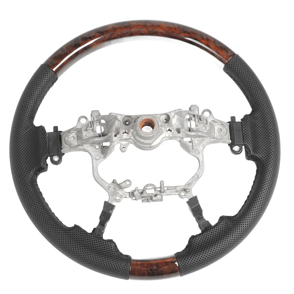 Volante Idro Dip Pelle Perforata Ricambio Per Land Cruiser J200 Restyling 2016 al 2021 Venatura Legno