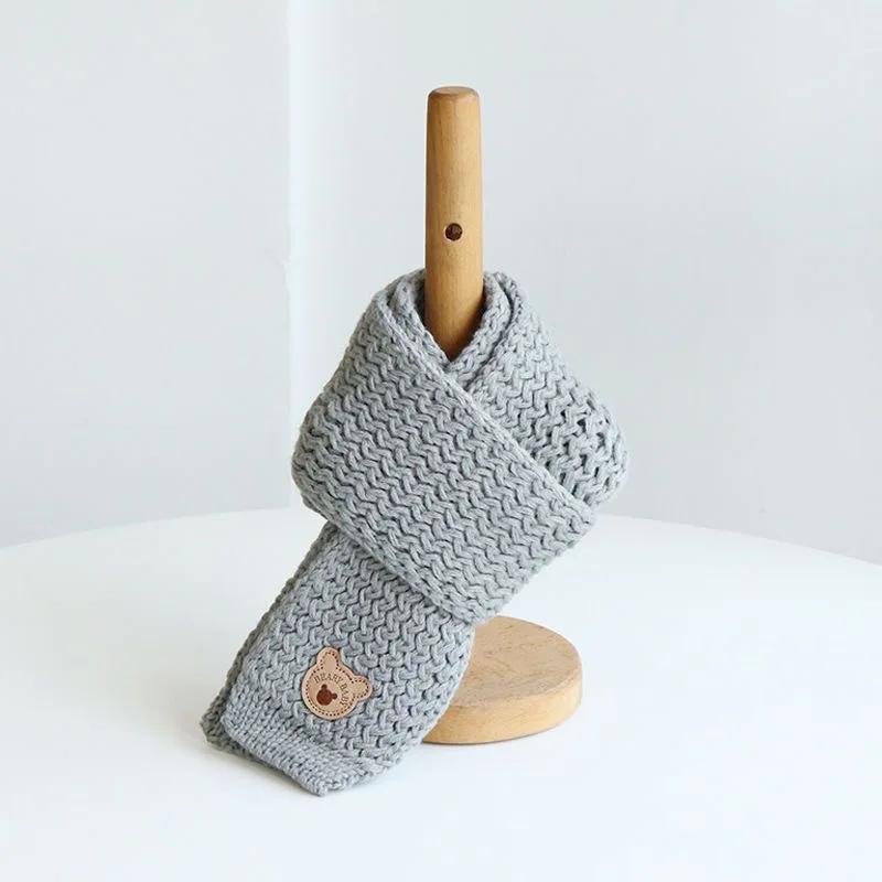 

Детский шарф осенне-зимний детский шарф теплый детский шарф для мальчиков и девочек милый корейский вариант ветрозащитного комплекта для шеи прилив 5PCS&2-12years old серый