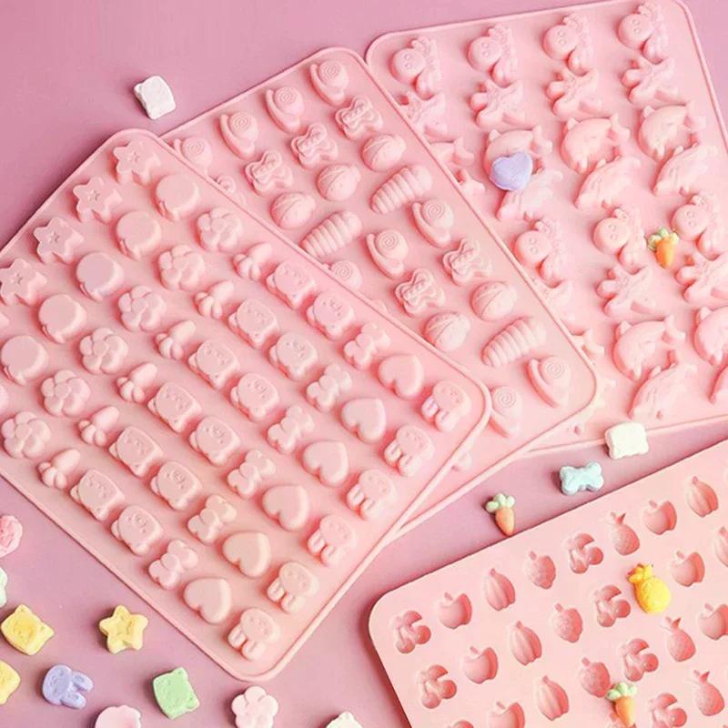 Stampo per cioccolato in silicone a forma di animale con frutta, coniglio, pesce, caramelle, gelatina, cuore geometrico, decorazione per torte, vassoio per ghiaccio, regali