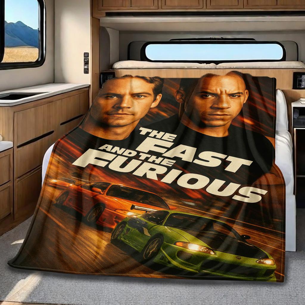 Fast Furious Action Blanket Soft And Portable All Season Home Bed Sofa Blanket Office Travel Nap Break Warm Blanket