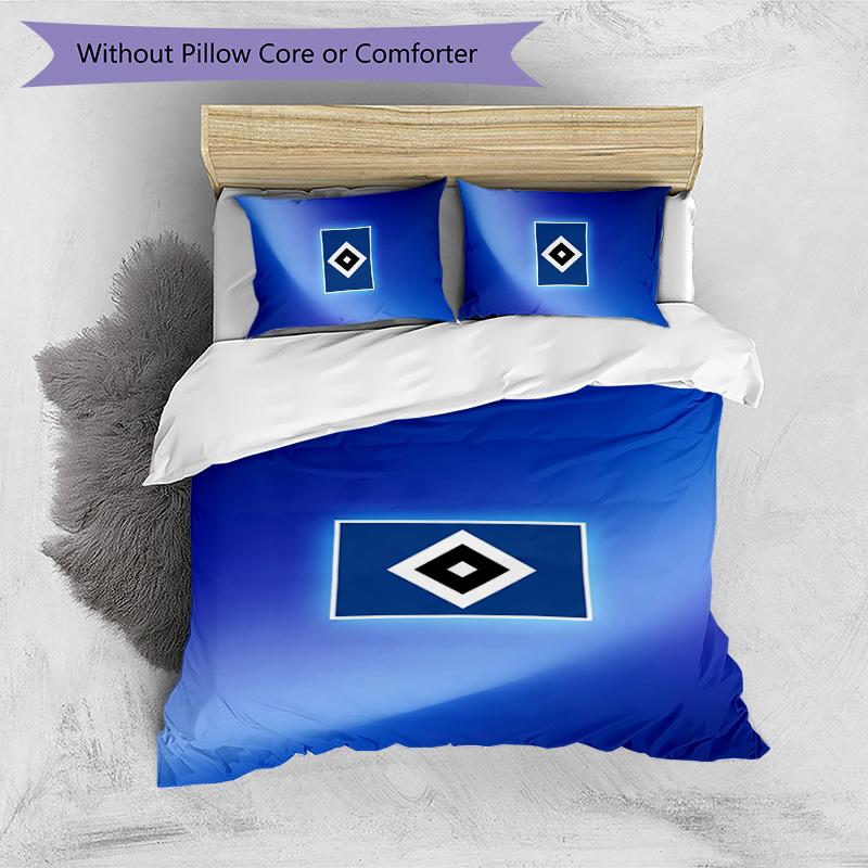 Set Lenzuola Stampato Calcio Hamburger SV 3 Pezzi, Comodo Set Copripiumino per Camera da Letto Amico della Pelle