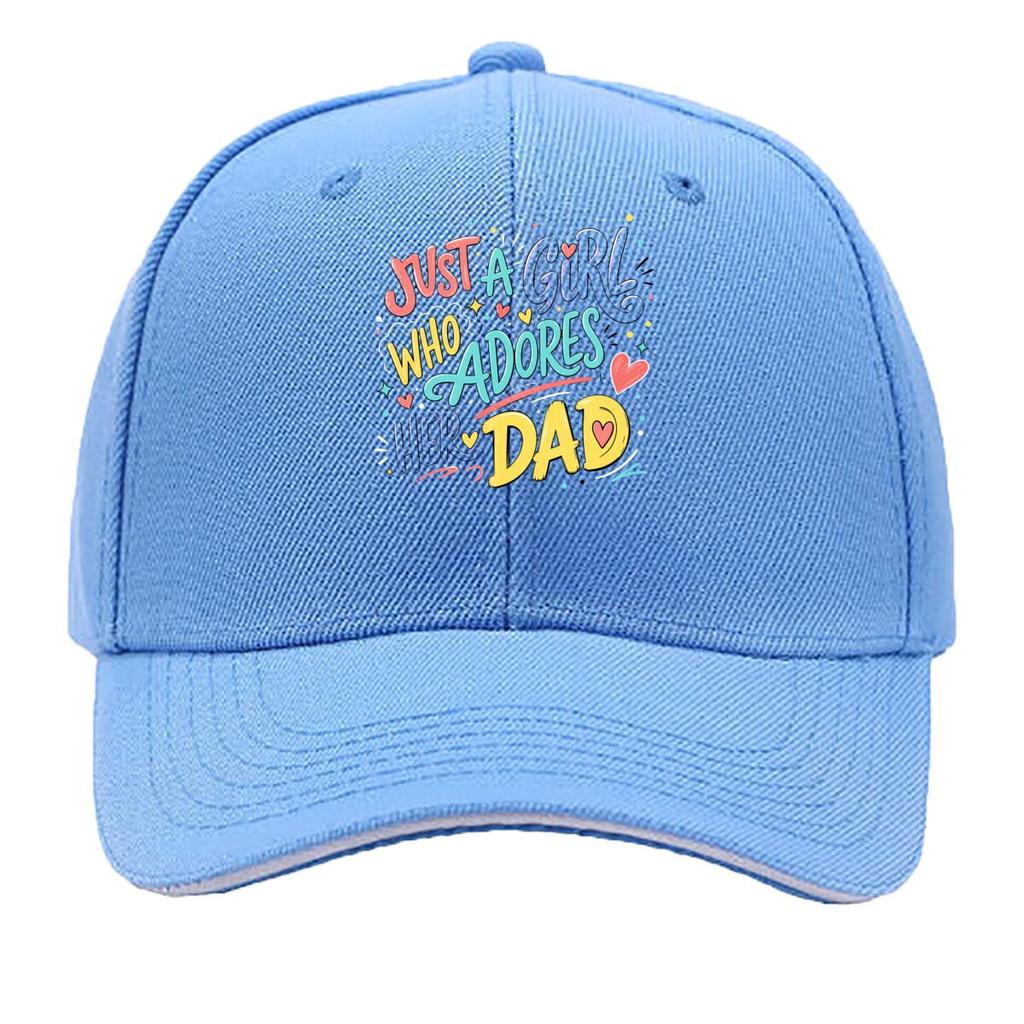 Colorful Daddy Love Girl Typography Sandwich Baseball Cap Sun Cap Outdoor Workouts Hat
