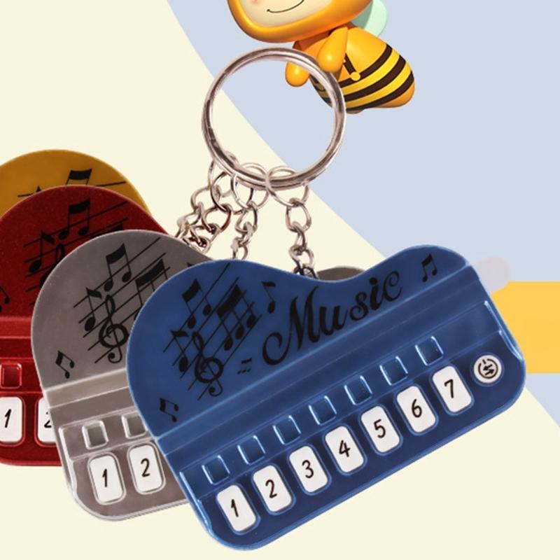 Mini Electronic Keyboard Keychain Pendant Music Toy for Travel and  Gift
