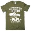 Men's Papa T-shirt Grandpa Dad Father Grandkids Father's Day Christmas Tee