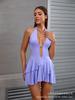 Women's 2025 Sexy Halter Backless Ruffle Hem Dress - Elegant Summer Style