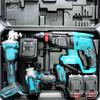 Makita 4-Piece Li-Ion Tool Set: Electric Hammer, Angle Grinder, Cutting Machine, Drill, Wrench.