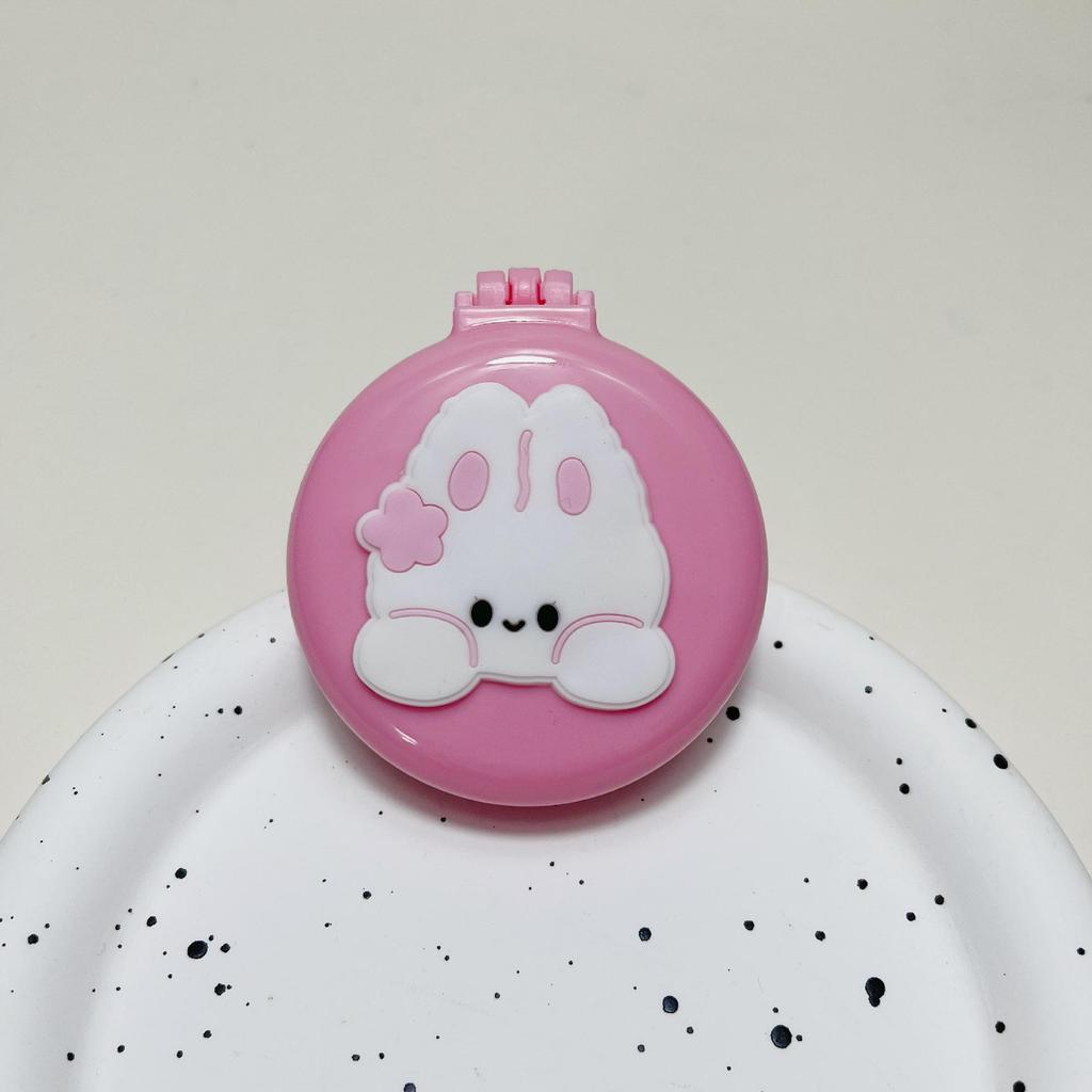 Cute Cartoon Foldable Airbag Comb with Mirror - Portable for Children, Cream Wind Design