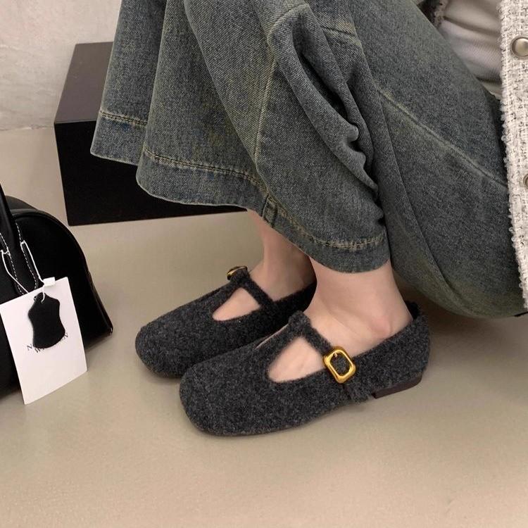 Suding French Single Shoes Women's Gentle Evening Breeze with Skirt 2025 Doudou Shoes Grandma Retro Temperament Mary Jane Shoes Tide