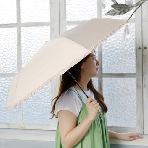 Nifty Colors Folding Umbrella, Light-Shielding Frill Slender Mini, 2384BG