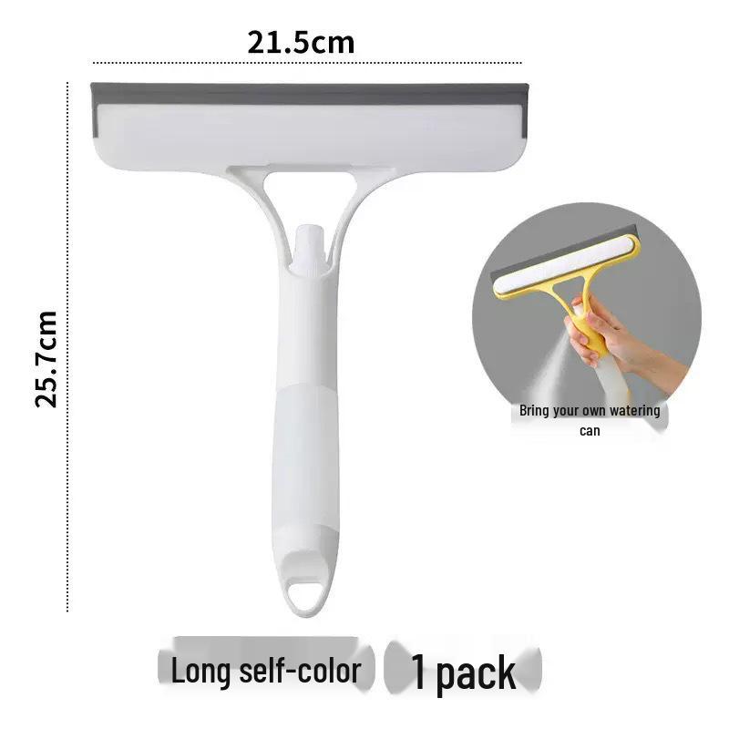 Multifunctional Double-Sided Glass Cleaner: Brush, Scrape, Spray with Integrated Bottle