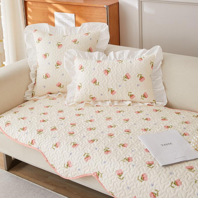 All Cotton Minimalist Sofa Cushion Four Seasons Universal Non-Slip Cushion Simple Modern Irregular Sofa Cover Cover Cloth