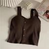 Women's Y2K Cropped with Bra Pads Summer Corset Korean Suspenders Vest Sexy Camisole Slim