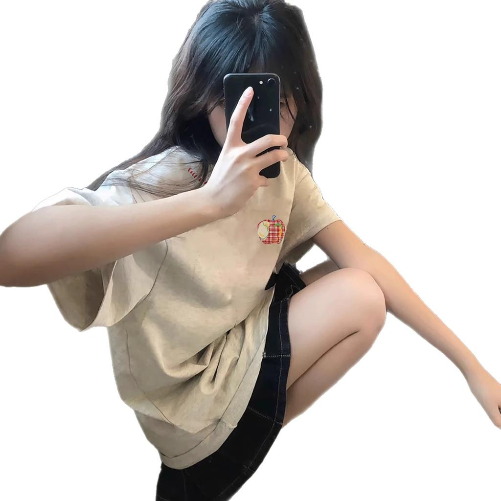 Design Sense Niche Short-sleeved T-shirt Women's Summer New Loose Large Size Fat Mm Extra Large Size High-end Pure Cotton Top