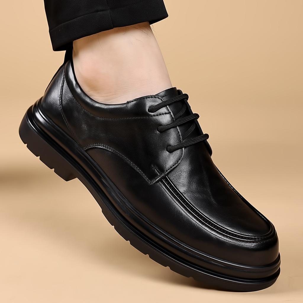 Unisex Thick Sole Leather Shoes Dress Shoes Smart Casual Walking Office Commuting and Travel Everyday Formal Style Sizes 38-44