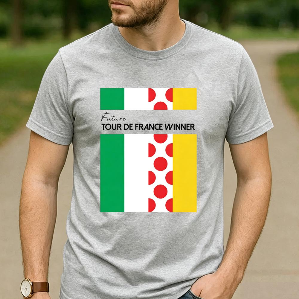 2026 Cyclist Fan Cotton T Shirt Future Tour De France Winner Ireland Flag Polka Dot Jersey Graphic Unisex Road Bike Sports Tee