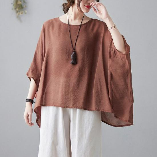 

Летняя женская футболка большого размера свободного кроя с рукавами «летучая мышь», однотонная Plus Size оранжевый