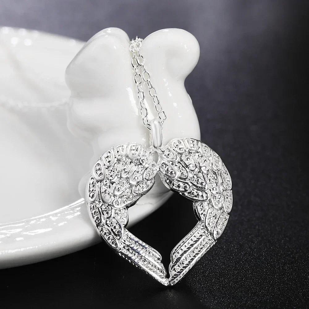 Angel wings heart Pendant   Copper Necklace For Women Popular s Christmas gift fashion party Wedding Jewelry