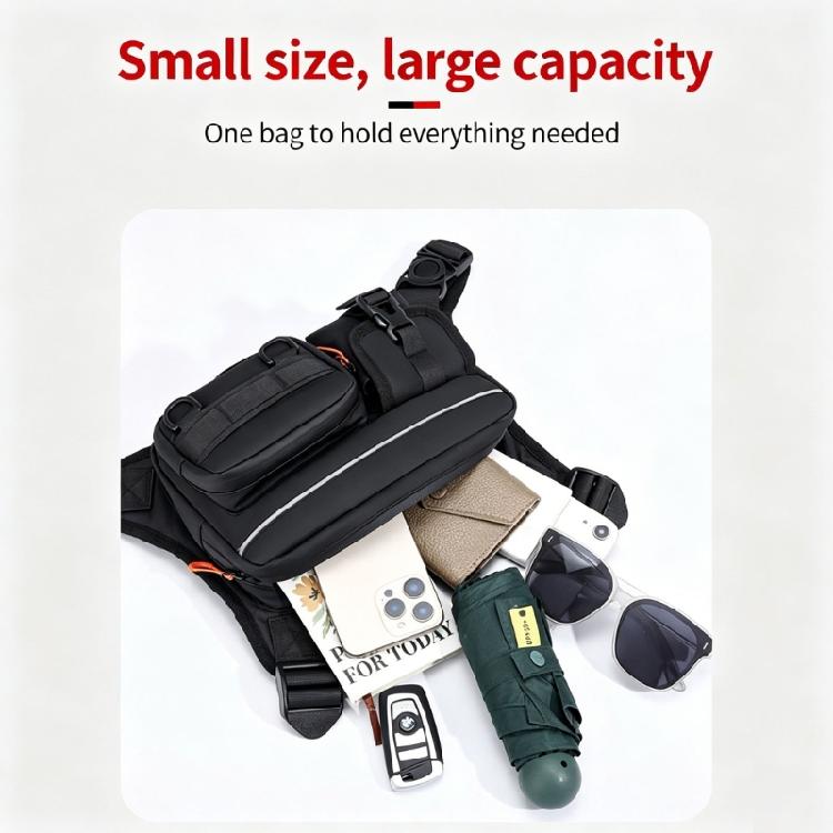 Splashproof Fishing Chest Bag with Reflective Strips Outdoor Fishing Travel Sports Bags Chest Pack for Men Women Portable