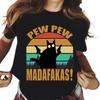 Pew Madafakas Graphic Print Cute Black Cats T Shirt Men Women Fashion Casual Crew Neck Short Sleeve Plus Size Unisex T Shirt