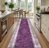 Luxury Greek Key Marble Runner Rug, Modern Grey Geometric Long Floor Mat for Kitchen Hallway, Non-Slip Washable Carpet