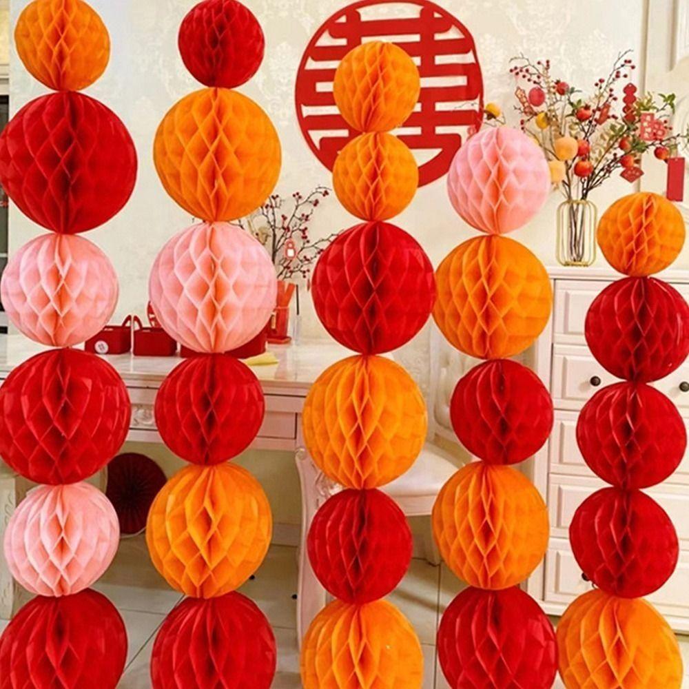 Best Wishes Paper Honeycomb Ball Lantern Good Fortune Party Pendants Lantern  Home